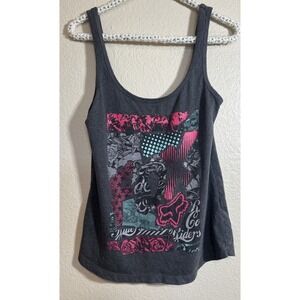 Y2K Fox Racing Women's Tank Top Shredded Back Distressed Sexy Back Size M